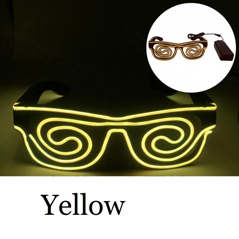 10pcs LED Luminous Wire Glasses Glow Party Light Decoration DJ Night Club Costume Sunglasses Cosplay Birthday Wedding: Dark Khaki