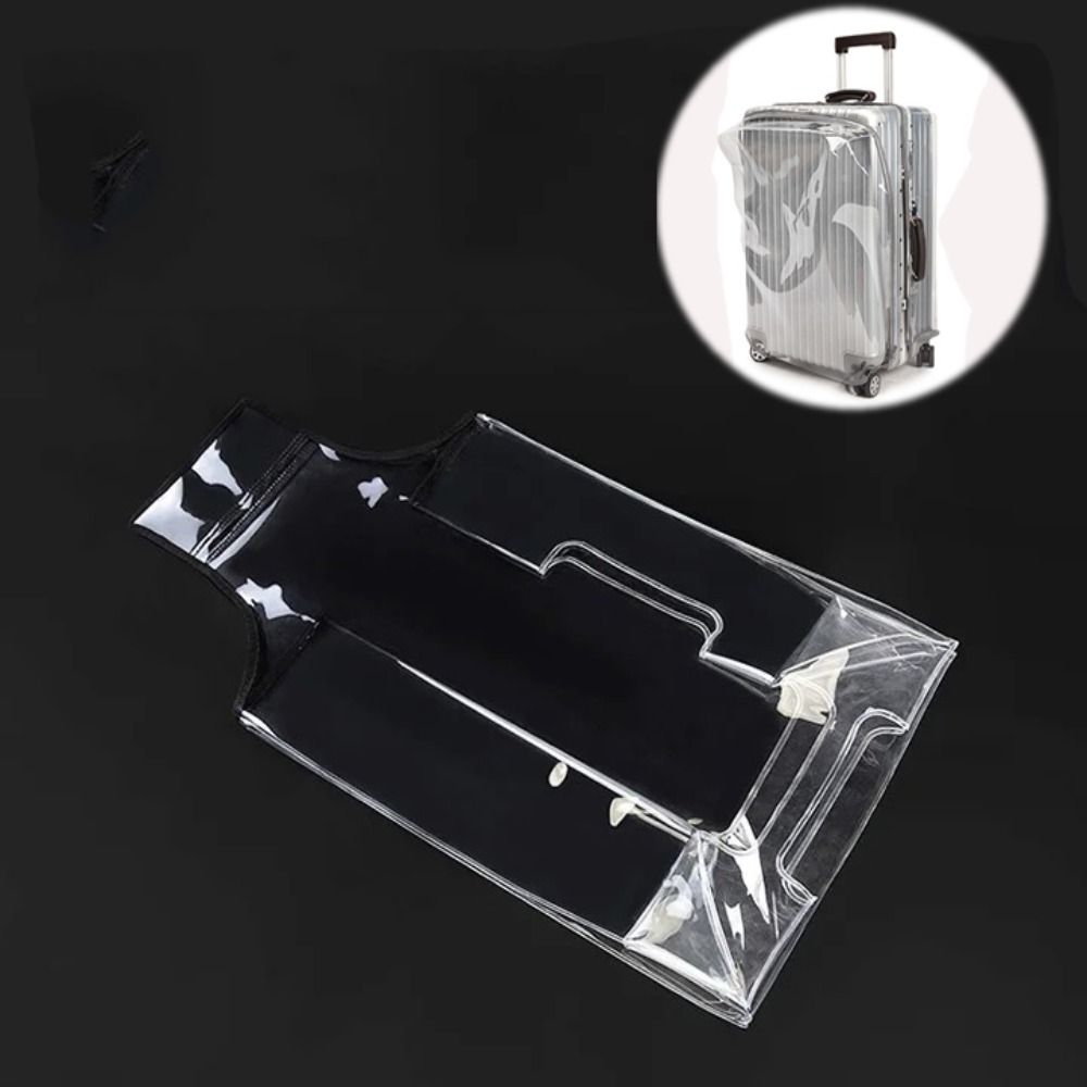 Capa de mala transparente em pvc, sem necessidade de desmontagem, resistente ao desgaste, à prova de poeira, acessórios de viagem à prova d'água: Bege