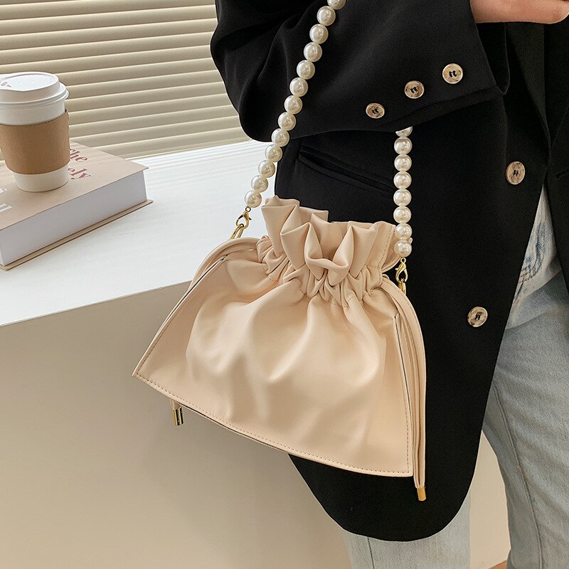 Sommer Beliebte Tasche Neue Gürtel Perle Kette Tasche frauen Geschlungen Eimer Tasche Schulranzen Weibliche