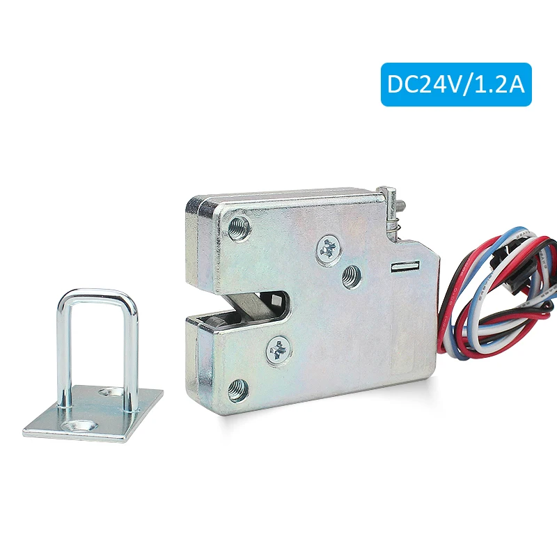 Cerradura eléctrica DC 5V/DC 12V/DC 24V Mini tamaño pequeño solenoide electromagnético Control eléctrico cerradura del cajón del gabinete: Negro