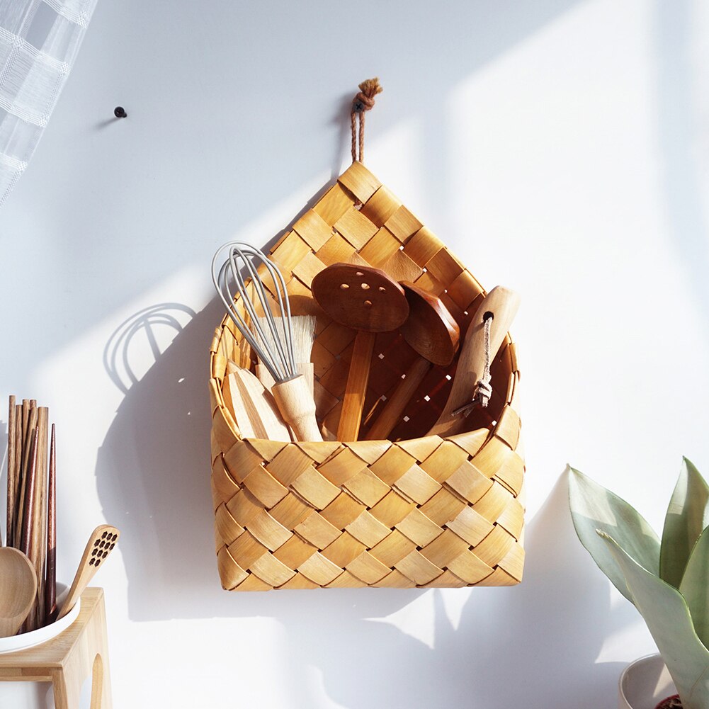 Storage Basket Wicker Woven Baskets Storage for Flower Rattan Wall-mounted Storage Basket