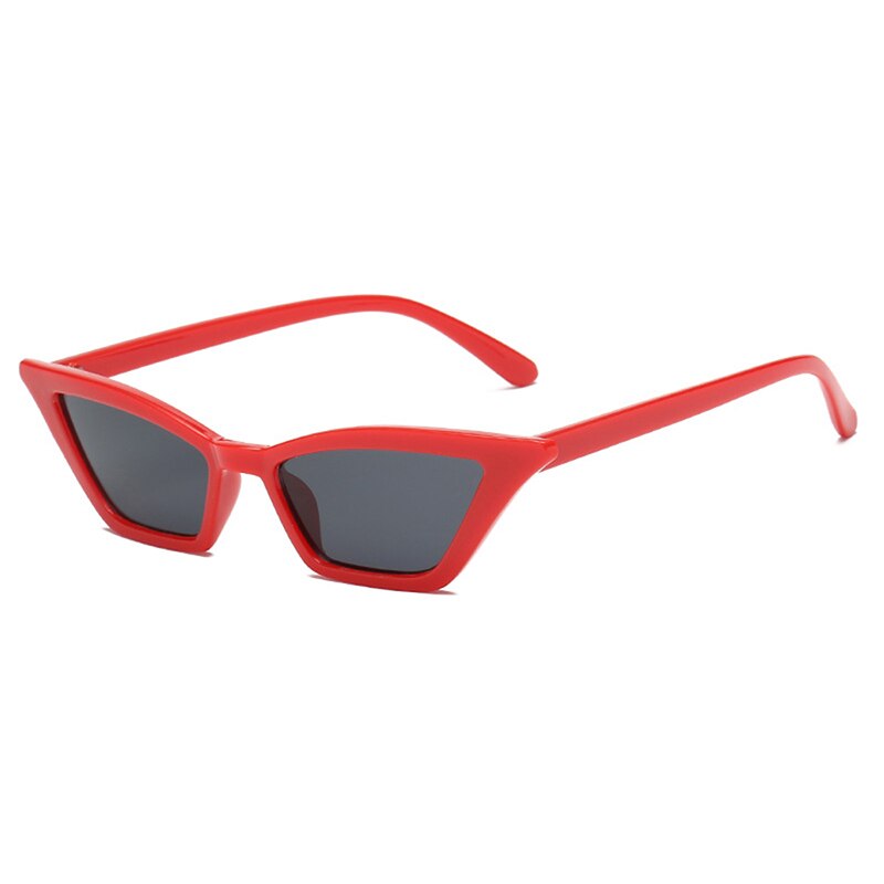 Naiset vintage cat eye aurinkolasit pieni kehys  uv400 aurinkovarjoja street eyewear luksus trendikkäitä aurinkolasit: Punainen ja musta