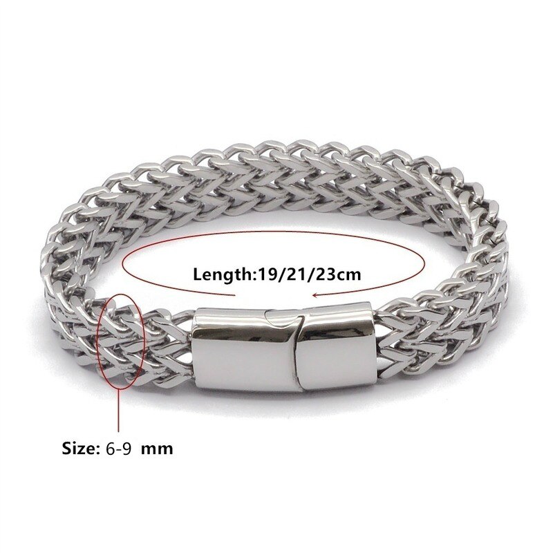 Metal Braided Bracelet Bangle Men Hip Hop Party Rock Jewelry