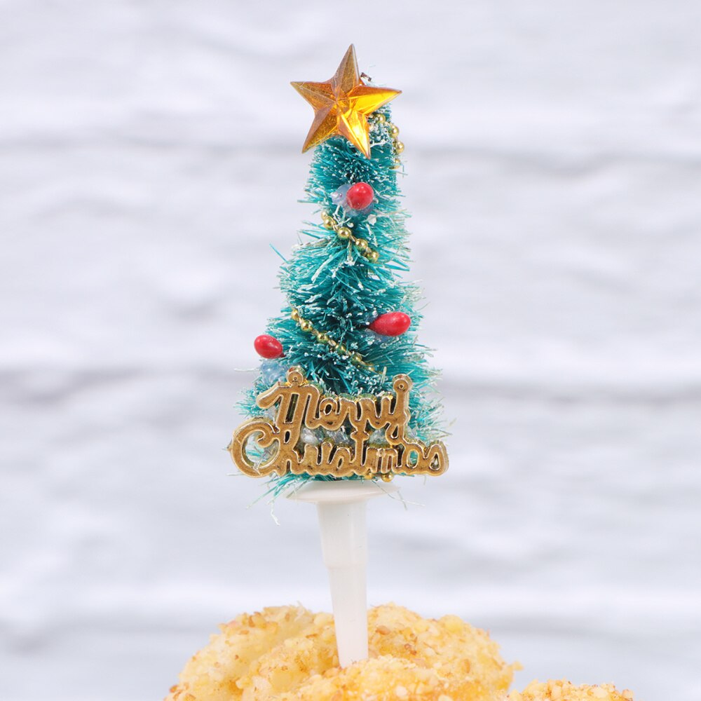 10 Stuks Kerstboom Cake Toppers Prachtige Cupcake Ornament Picks Cake Decoratie Voor Party Festival