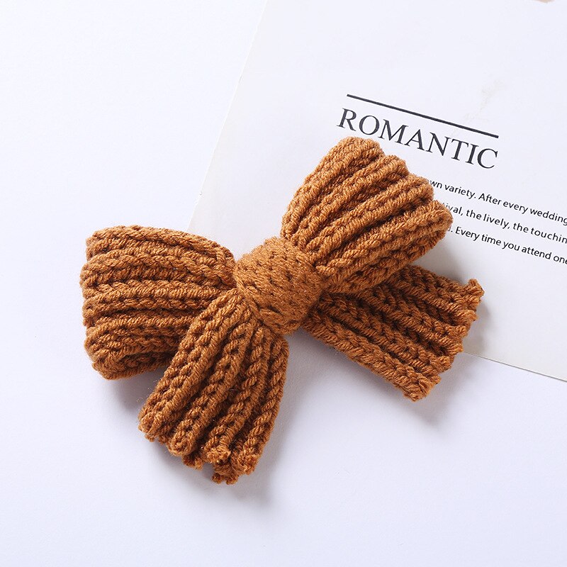 Herfst Winter Kinderen Hoofdtooi Meisjes Wol Boog Haarspeld Baby Haarspeld Baby Hoofddeksels Hoofdband Baby Meisje Accessoires: 3