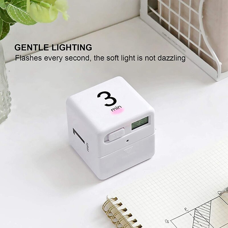 Square Timer,Kitchen Timer,1-3-5-10 Minutes,Sensor Flip Timer for Exercise Time Management & Countdown Settings