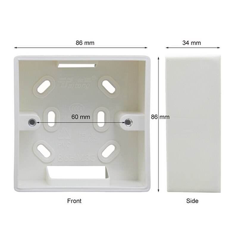 86*86mm Wall Mounted Junction Box for Thermostat White Color Installation Box for BOT-313WIFI Boiler Thermostat