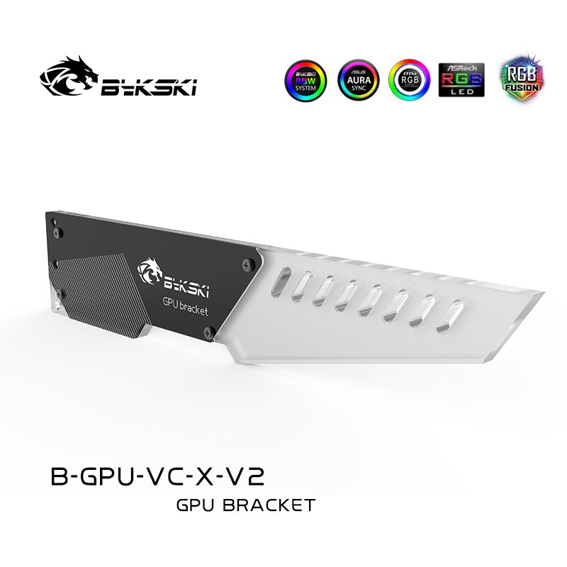 Bykski Video Card Holder, GPU Bracket 5V 3Pin 254mm, Support ASUS/GIGABYTE/MSI/AsRock AURA SYNC, B-GPU-VC-X-V2