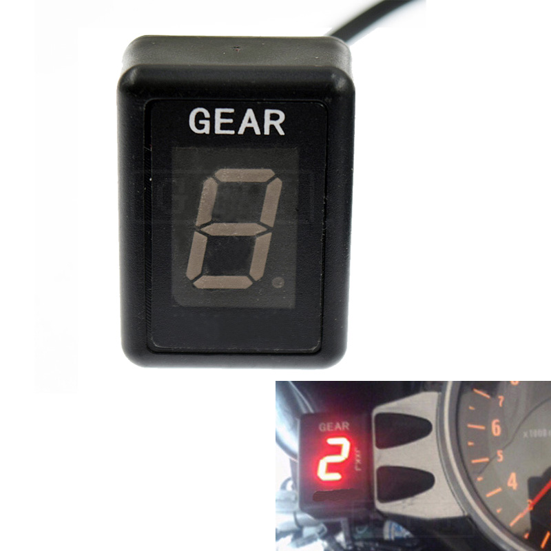Yamaha  fz1 fz6 fz6r fz8 fz400 fzh 150 fzn 150 fz16 fzs led elektroniikka 1-6 tason vaihteen ilmaisin moto nopeus digitaalinen mittari: Punainen