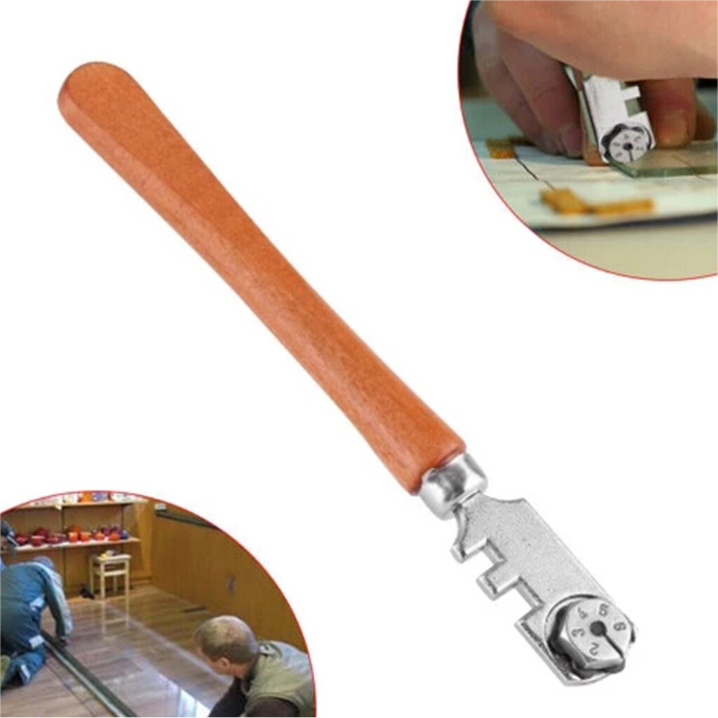 Multifunctionele Draagbare 6 Wiel Glassnijder Ronde Platte Snijgereedschap Glas Mes Craft Snijgereedschap Snijden Glazen Tegel