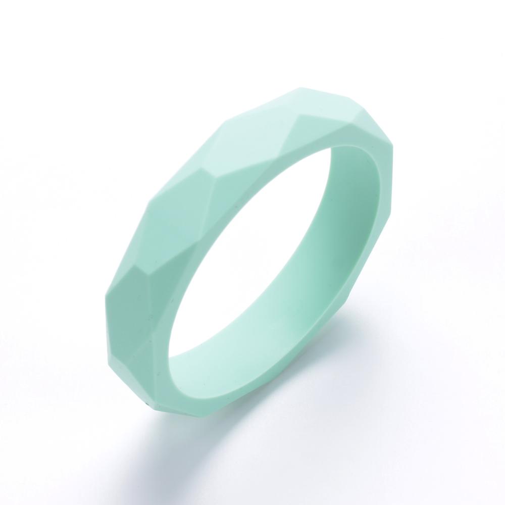 Lofca 1pc tandningsarmband silikon babyarmband bitring armband aldut storlek tuggleksak silikonpärlor amningssmycken: Mynta