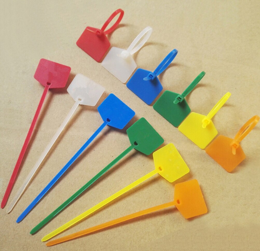 Zlinkj 100Pcs Netwerk Kabel Identificatie Mark Borden Ties Nylon Bandjes Label Tag Tie