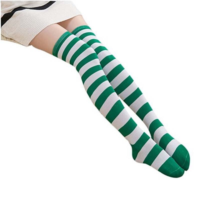Hoge Kid Meisjes Vrouwen Dij Hoge OVERKNEE Kousen Lange Katoen Polyester Kousen Meisjes Panty Gestreepte Kousen Katoenen Doek