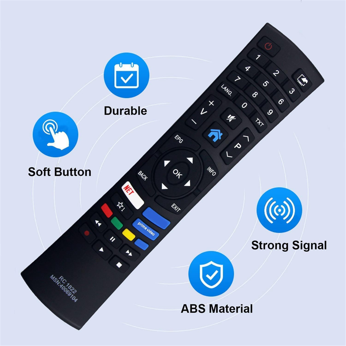 RC1822 Replace Remote Control for Medion Bush TV Remote Control