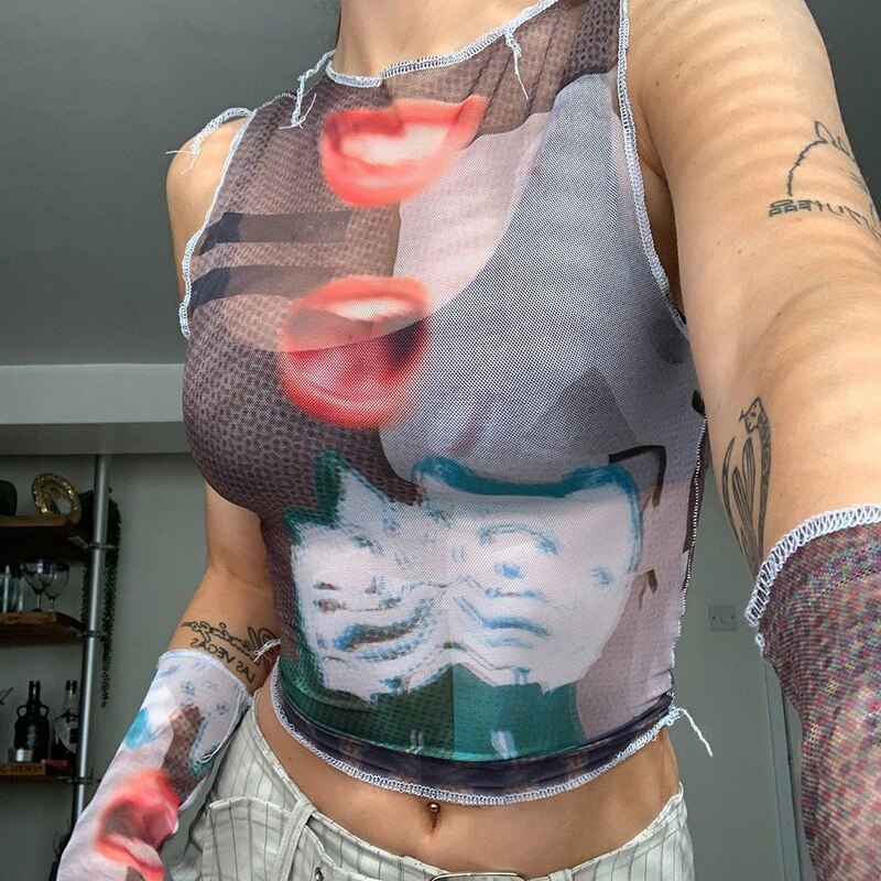 90s Digital Print Tank Top (S/M)