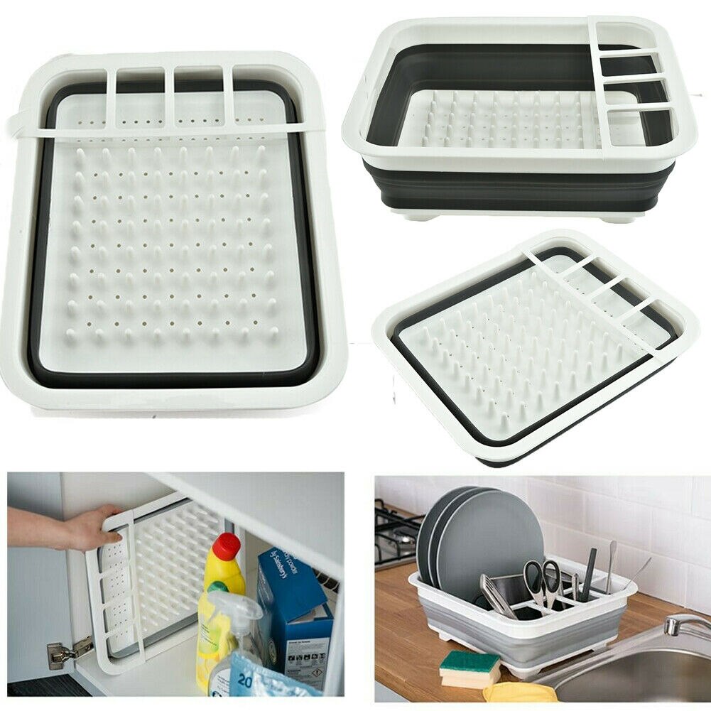 Escurridor de platos plegable, platos grandes y plegables