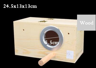 Parrot Parakeet Wooden Bird Breeding Box Eco-friendly Protect Eggs Incubator Warm Bird Nest For All Mini Birds Cage Accessories: M size right open