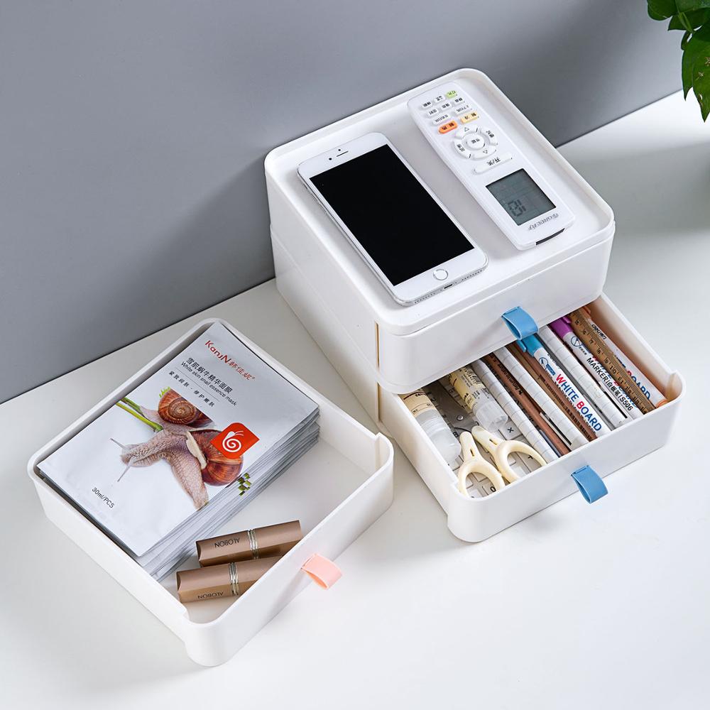 Skrivebordsskuff diverse oppbevaringsboks skrivesaker etui makeup organizer smykkeskrin container bord organizer spar plass