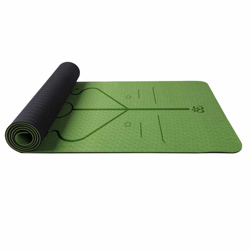 183*61*0.6cm Yoga Mat With Non-slip Positioning Line Fitness Mat Outdoor Leisure Fitness Accessories Suitable For Beginners: B