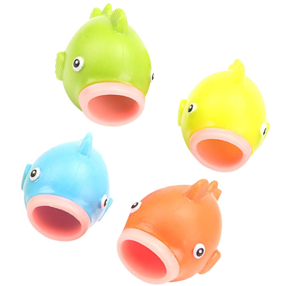 4Pcs Fish Tongue Squeezing Funny Pressure Relief Decompression Toys