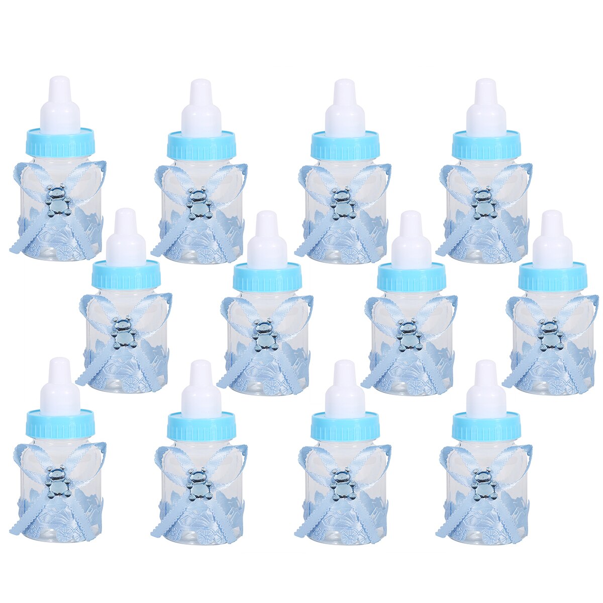 Meisje jongen babyshower decoraties chocolade snoep fles doop bedankjes kerst halloween verjaardagsfeestje doos doos 12 stuks: Blauw