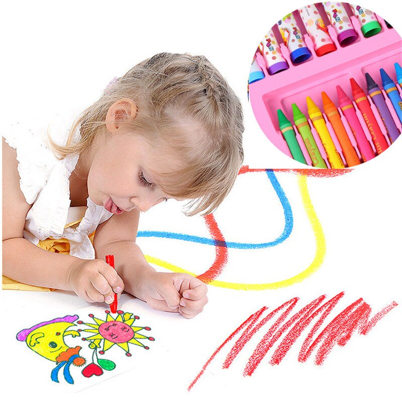 86Pcs Kids Art Set Children Drawing Set Water Color Pen Crayon Oil Pastel Painting Drawing Tool Art Supplies Stationery Set