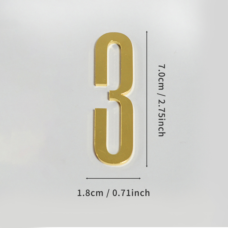 Gouden deurnummer met magneten 7 cm metalen huisnummer appartement deurnummer voor buiten hotel thuis brievenbuslabel: Sky Blue