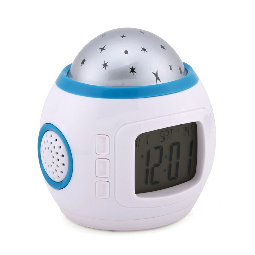 Children Room Sky Star Night Light Projector Lamp Alarm Clock Sleeping Chord Music Star Night Light Alarm Clock: Default Title
