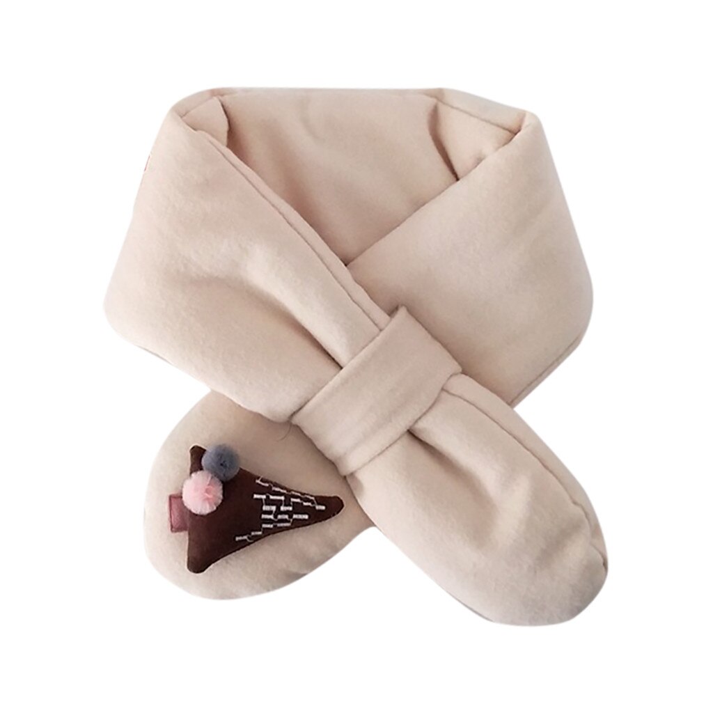 Invierno Cruz unisex bufanda cuello de algodón exterior bufanda cálida para niños hermosa y encantadora ocio piel suave: Beige