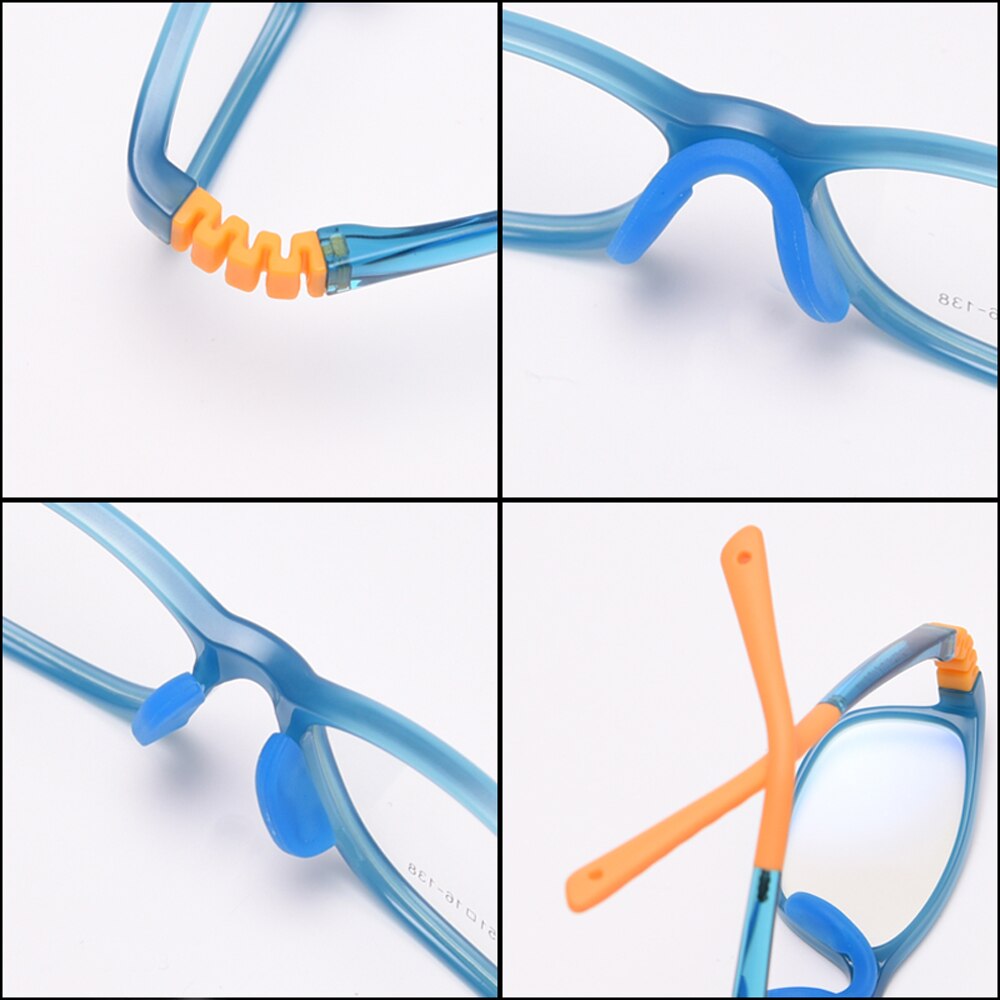 Peekaboo silicone square glasses for kids boy clear lens tr90 blue pink girl optical glasses frame for children ultraligt