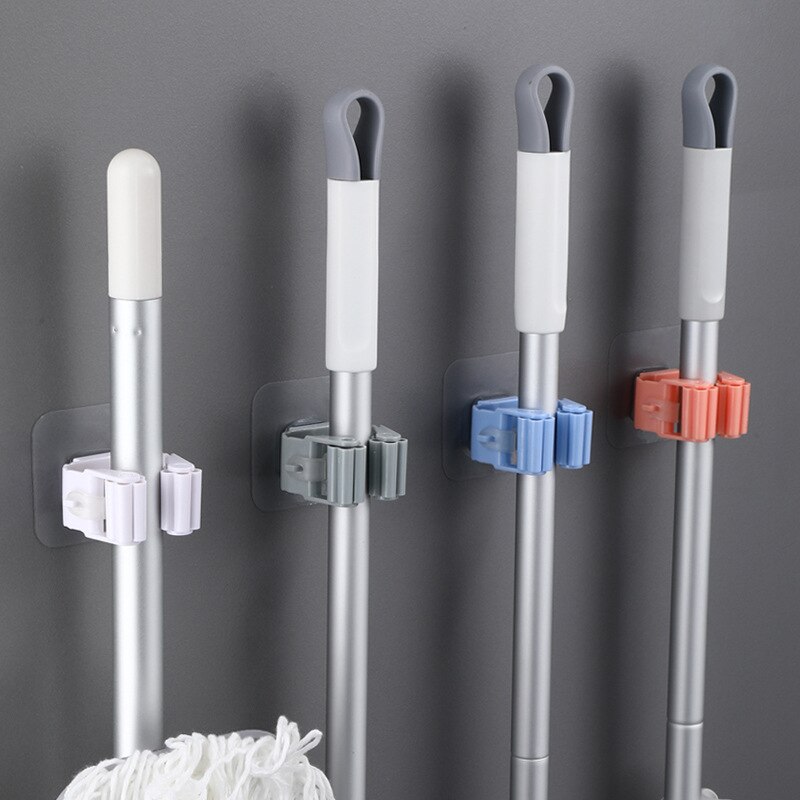 Zelfklevende Mop Haken Organizer Holder Bezem Hanger Thuis Opslag Rack Keuken Muur Deur Opknoping Pijp Haak Badkamer Accessoires