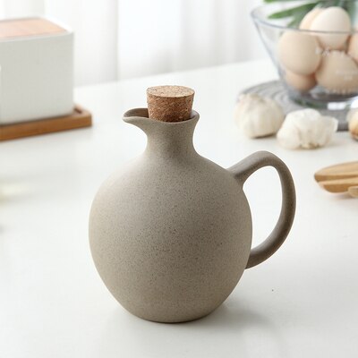 Style japonais assaisonnement boîte ménage sucre céramique bol assaisonnement pot avec couvercle sel pot huile d'olive bouteille cuisine fournitures: 1pcs-500ml