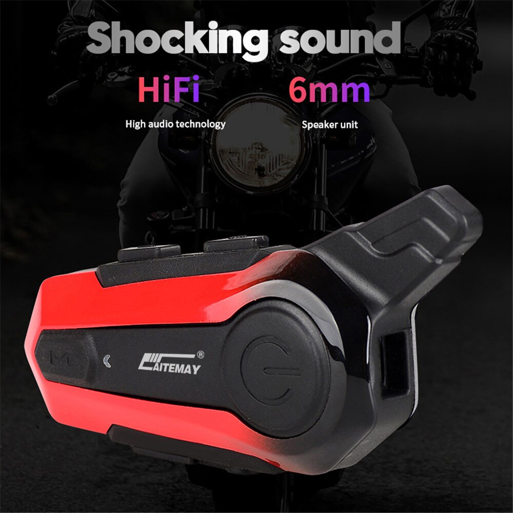 E1 Motorcycle Helmet Headset Bluetooth Intercom Pairing 2 Riders Talking Waterproof Interphone Headset Handsfree Call