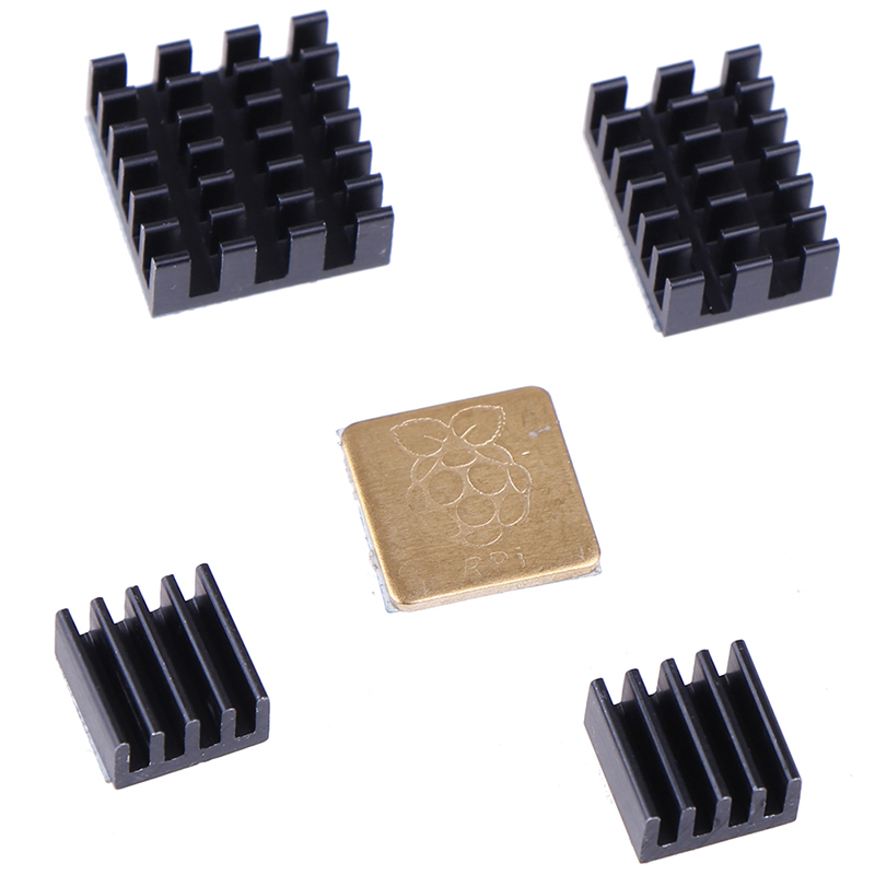 5pcs For Raspberry Pi 2/3/4 3B+ 4B Aluminum Heatsink Radiator Cooler Kit for Raspberry Pi 4 (Gold): WHITE
