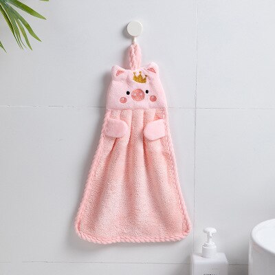 Baby Nursery Hand Towel Baby Bath Hanging Towels Toddler Soft Plush Cute Cartoon Animal Wipe Hanging Bathing Towels for Children: A