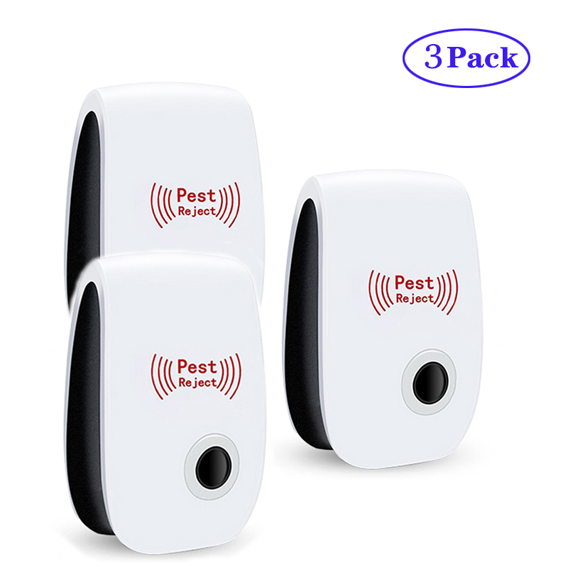 1/3/4/6Pack Ultraschall Elektromagnetische Moskito Anti Maus Insekten Repeller Ratte Kakerlake Kontrolle Haushalt Schädlingsbekämpfung abweisend: Licht Grün / Großbritannien