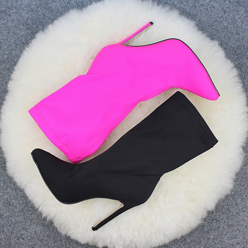 Ego Simmi Carson Puntschoen Carda Wenen Nietje Puntige Stiletto Hoge Hakken Schoenen Vrouw Laarzen Garda Booties Zwart Rose 43