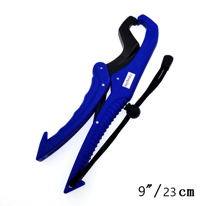 Fish Grabber Plier Controller Practical Fishing Gripper Gear Tool ABS Grip Tackle Holder Fish Clamp with Adjustable Rope: blue -9inch