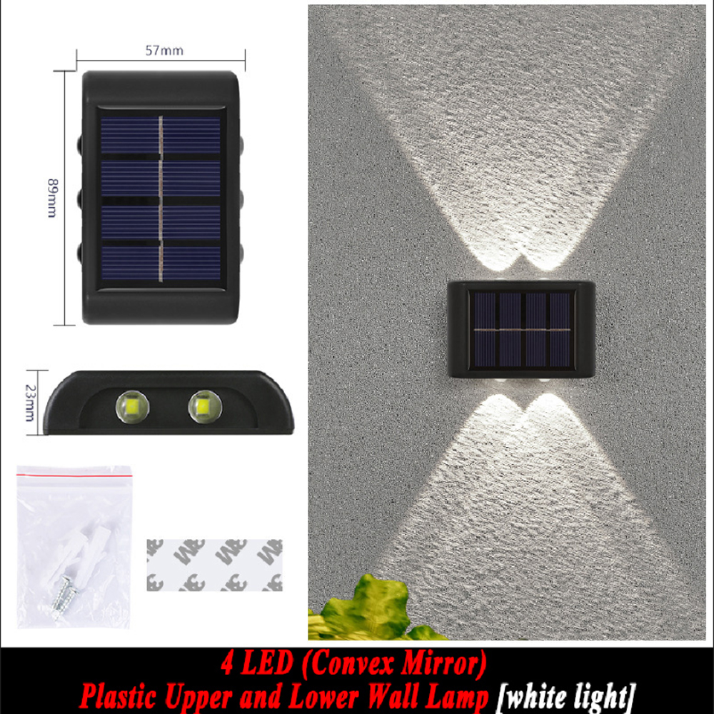 Solar Wandlamp Buiten 4/6/8/10/12/16LED Licht Waterdicht Op En neer Lichtgevende Verlichting Balkon Yard Tuin Decoratie Verlichting
