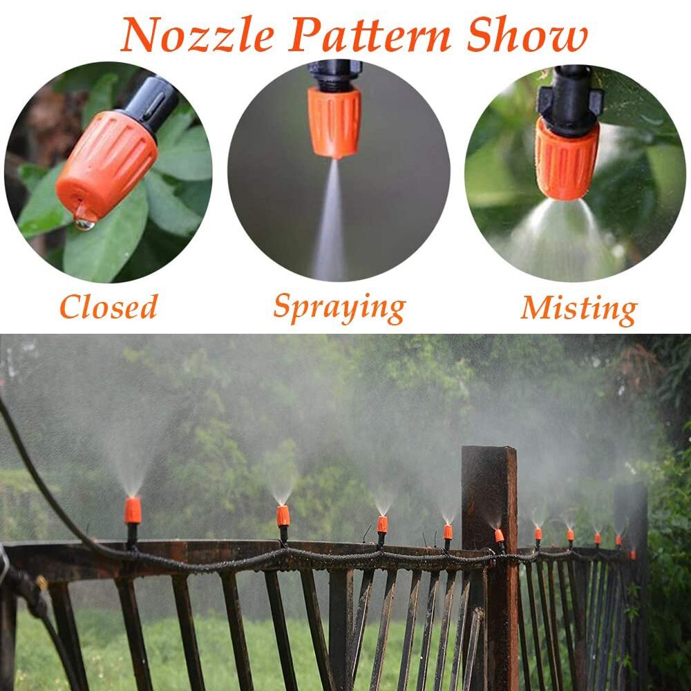 100pcs Spray Nozzle Farm Garden Micro Auto Drip Irrigation System Sprinkler Adjustable Atomizing Dripper Plant Self Watering