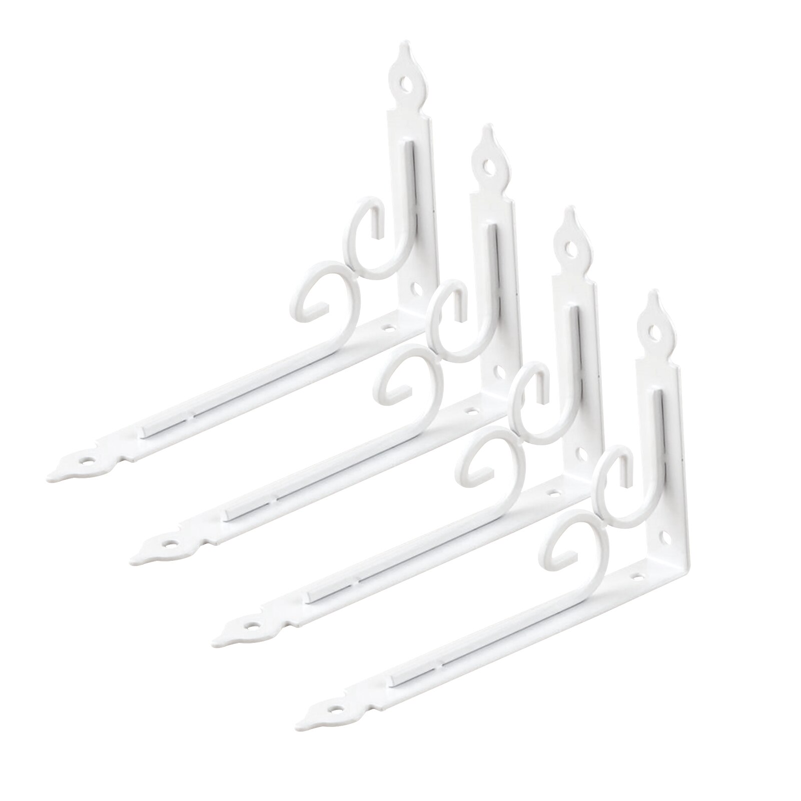 4pcs Wall Mounted Home Decor Cupboard Iron Bedroom Fixing Bathroom Right Angle Shelf Bracket Easy Install Heavy Duty Corner: White 20cm