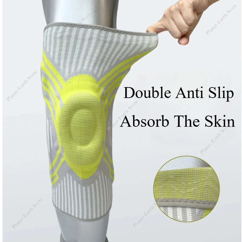 Manchon de soutien de genou à Compression, 1 pièce, rehausseur de genou à ressort, protection des articulations du ménisque, protection de sport, protection des jambes