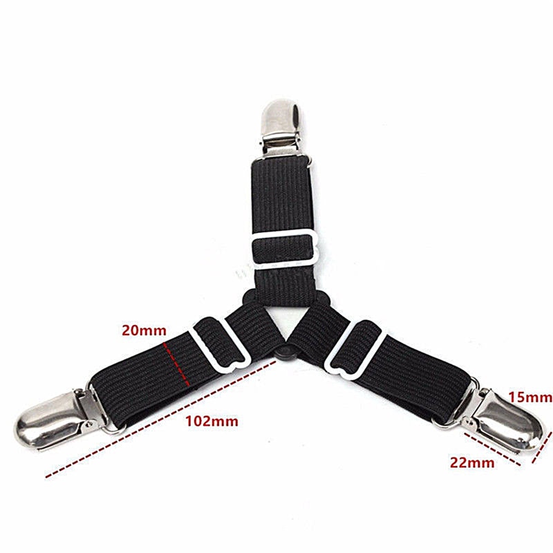 2Pcs Duvet Blanket Fastener Straps Fixing Slip-Resistant Belt Adjustable Bed Sheet Clips Cover Grippers Holder Mattress