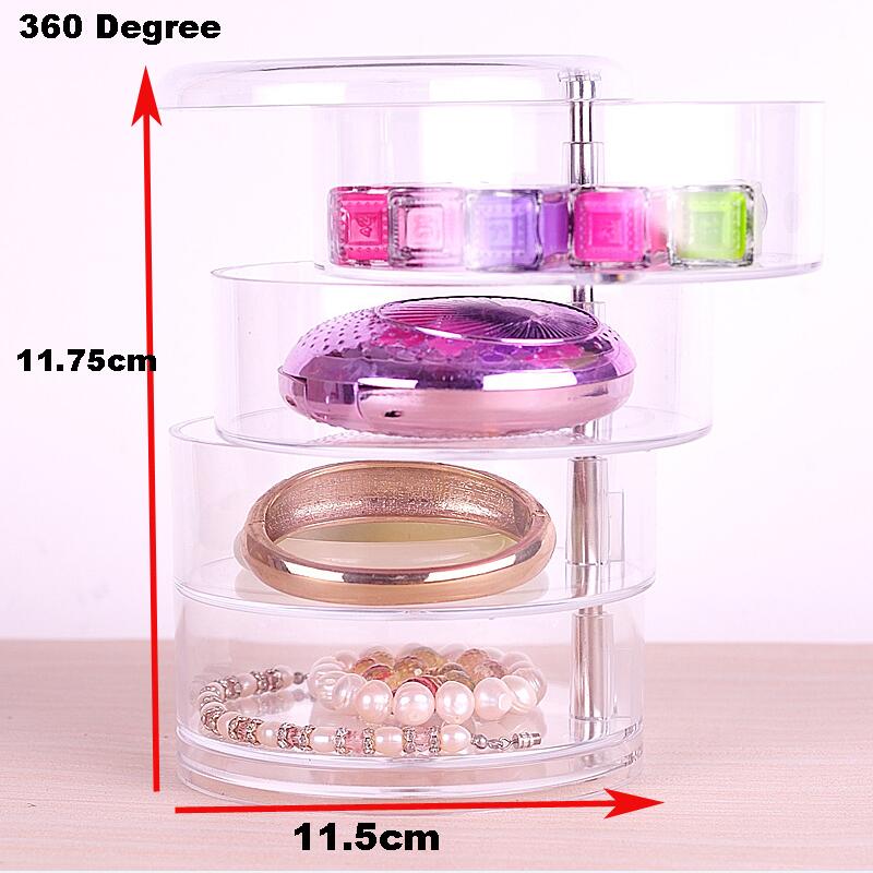 Boîte de rangement pour cosmétiques en acrylique transparente, multifonction avec Rotation à 360 degrés, maquillage détachable, à la , support organisateur: Little Round 226