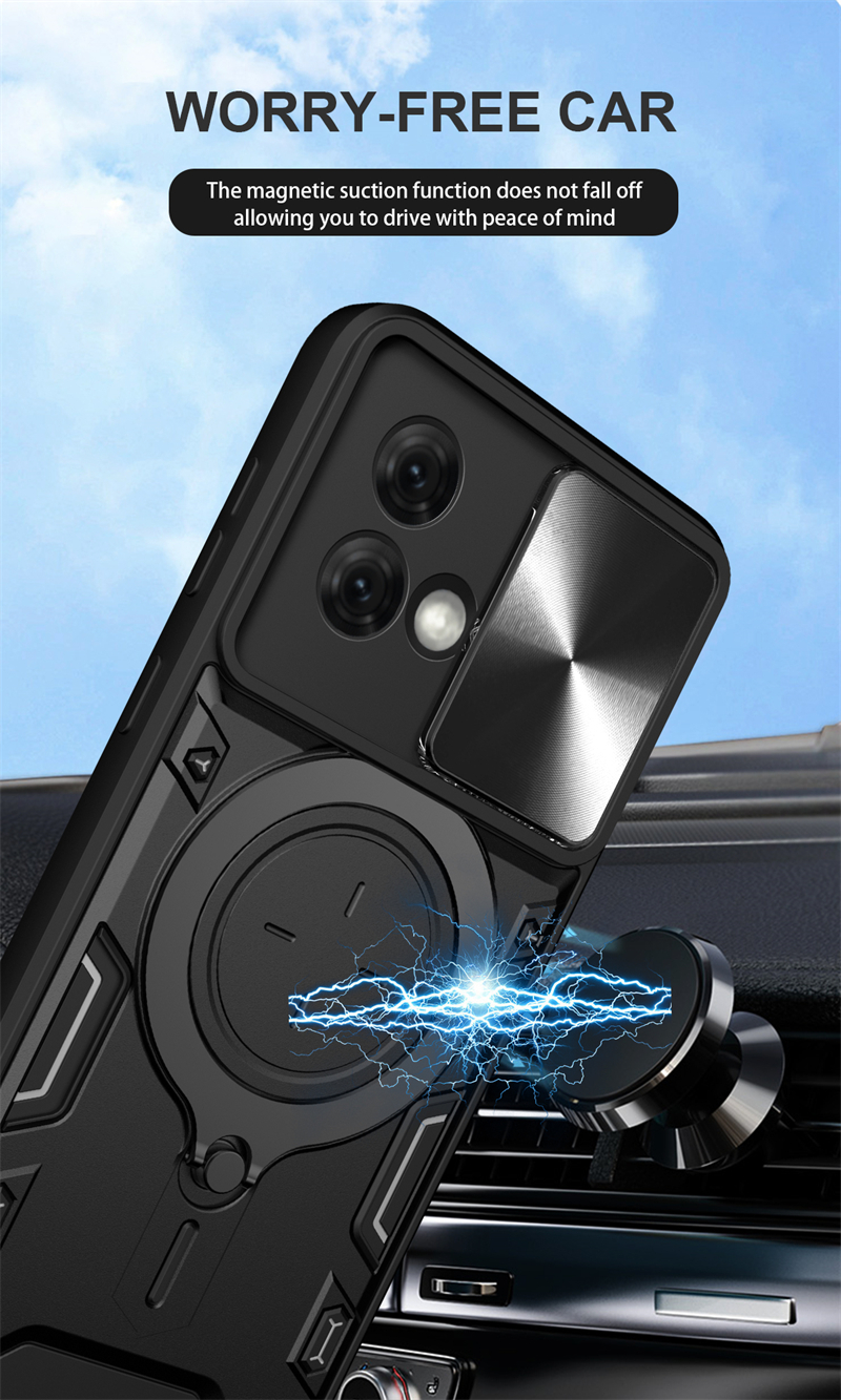 For Moto G84 5G Case Magnetic Holder Ring Phone Case For Motorola Moto G84 G 84 5G Slide Camera Lens Armor Shockproof Back Cover