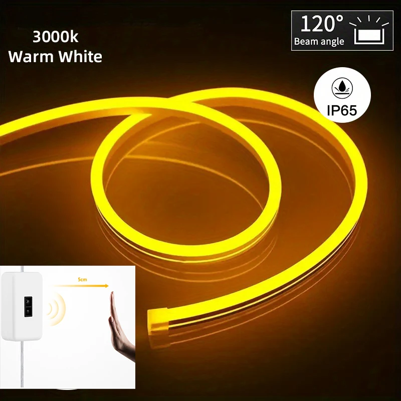Bewegung Sensor Neon- LED Licht Streifen USB Dimmbare Schalter Neon- Zeichen flexibel Silikon Seil Tupe Wasserdicht Für Heimat draussen Dekor: Beige / bündeln1