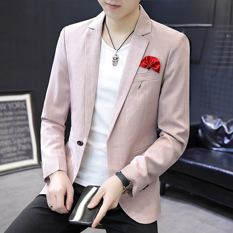 Men Light Color blazer Teenager Spring Style Business Casual blazer