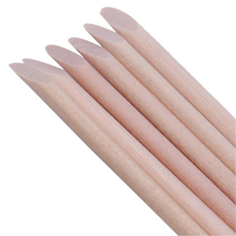 100 stuks houten nagelriemverwijderaar, oranje houten stokjes, strass steentjes, stippenverwijderaar, manicure, pedicure, verzorgingstools