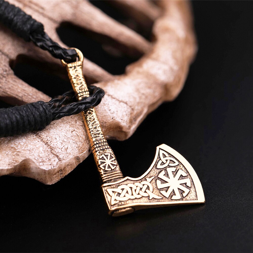 Dawapara Viking Axe Schmuck Slawischen Kolovrat Trinity Symbol Leder Armband Männer