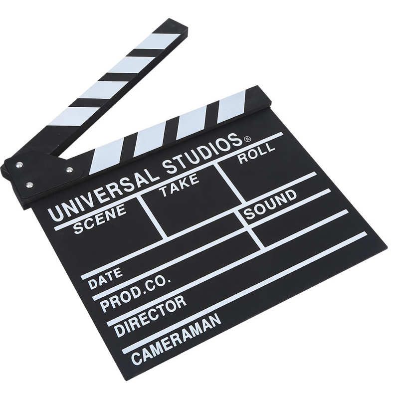 Wooden Director Scene Clapperboard TV Movie ClapperBoard Film Cut Prop 30 x 27cm